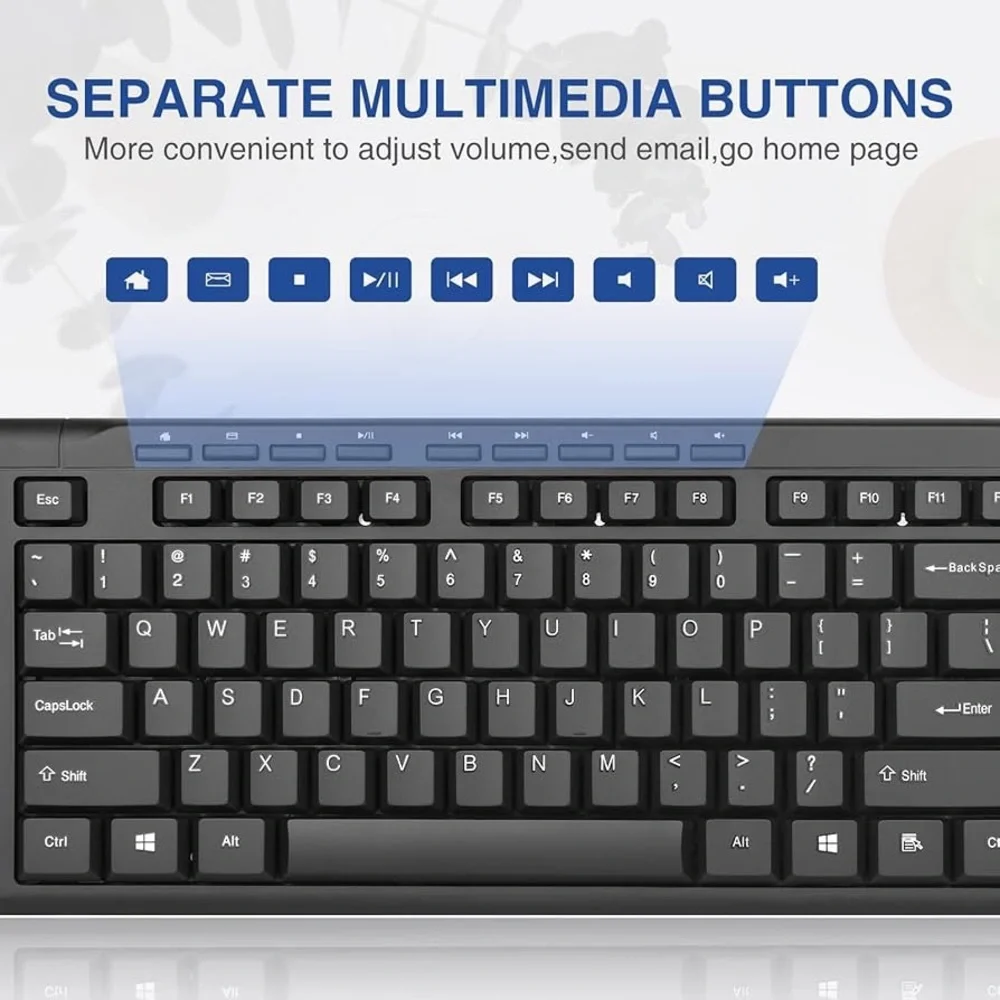 Rii Ultra-Slim Compact USB Black Keyboard for Efficient Typing Wired